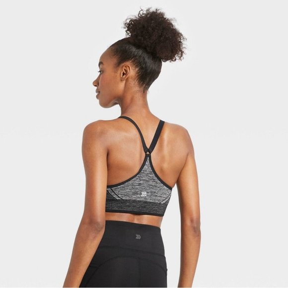 All in Motion - Sports Bra Medium Support, Crisscross Racerback - Large • Gray - Picture 2 of 9